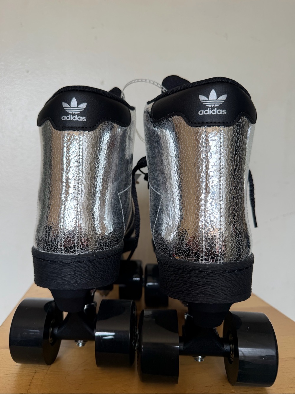 Adidas Silver and Black High-Top Roller Skate Sneakers - Picture 4 of 9